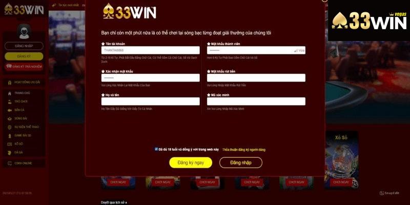 Các bước đăng ký 33WIN đơn giản tân binh có thể thực hiện được
